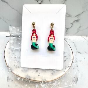 Rare Vintage Applause Disney Little Mermaid Ariel Earrings Stud dangle Age 3 up